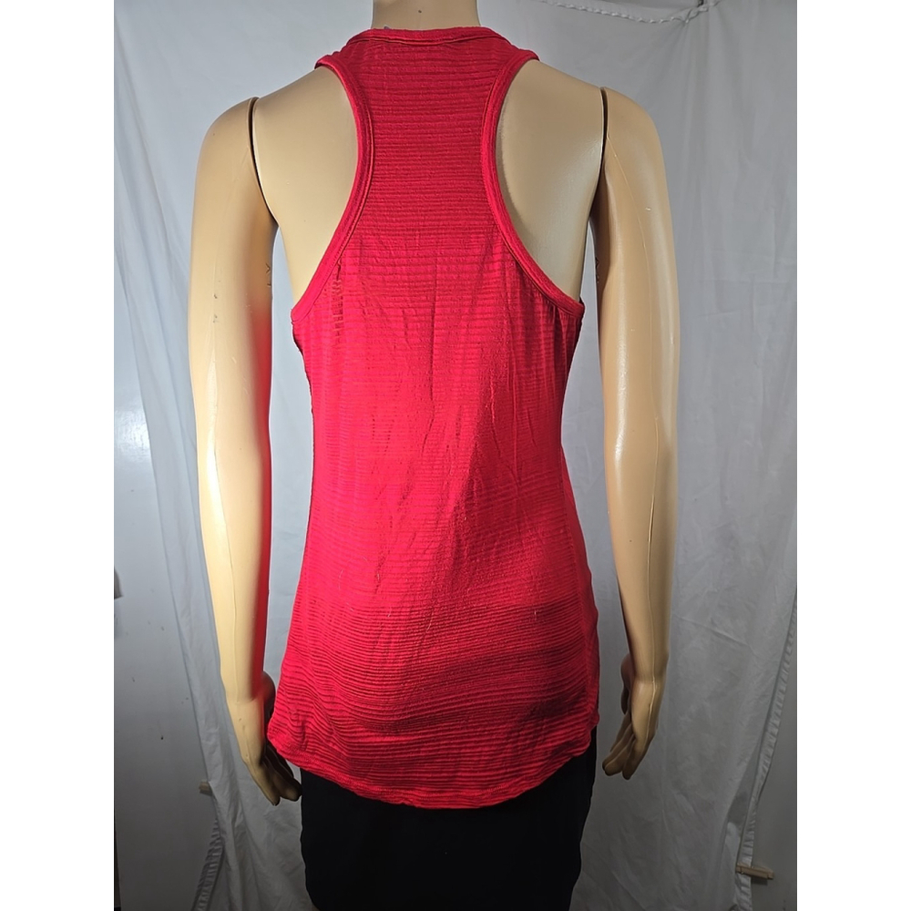 Athleta Small Racerback Tank Top Semi Sheer Red Athleisure Activewear - Picture 7 of 8